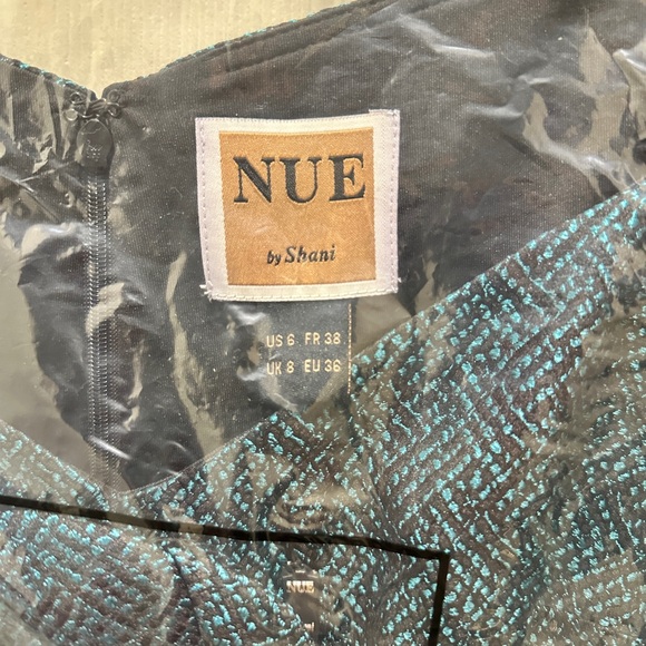 NUE by Shani $290 Women's Teal and Black pencil Dress - Picture 7 of 8